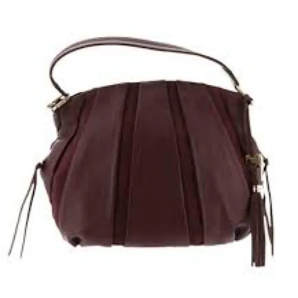 Aimee Kestenberg Tuscany Burgendy Pebble Leather Hobo Bag